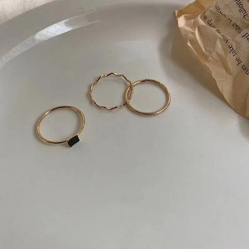 Set ring black boho - ring,