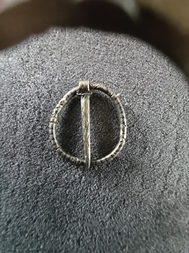 Silver medieval annular - medieval, brooch