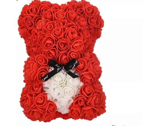 25cm artificial red white rose - 25cm,