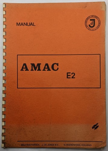 Original amac manual for - manual, e2
