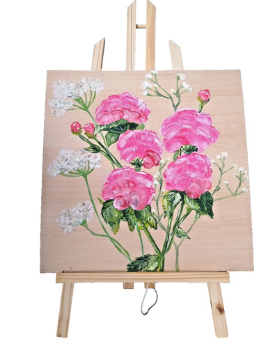 Handpainted acrylic floral
