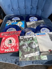 The Police Blue Vinyl 7” Singles X5 Used