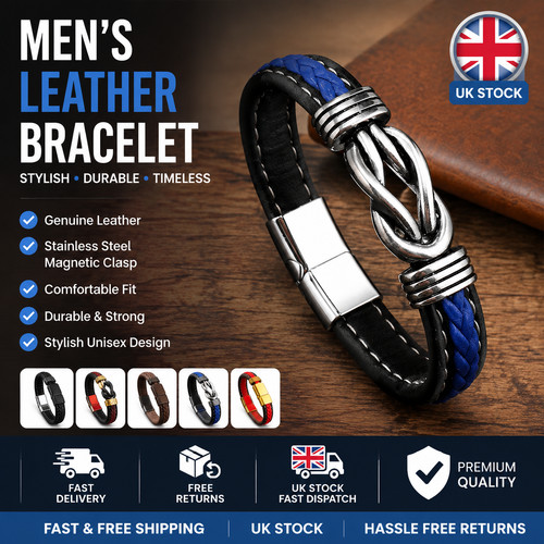 Men leather bracelet with - leather,