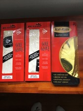 3 Medium Left Hand Men’s White Golf Gloves - 1 Top Flite Super Grip & 2 Dunlop
