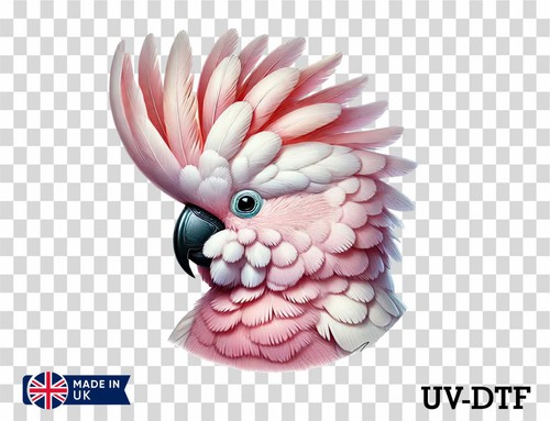 Pink cockatoo dtf sticker - dtf,
