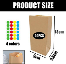 50PCS Kraft Brown Paper Lunch