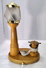 Wooden Vintge Lighthouse Wood Lamp Base Bedside Light Lounge Damaged See Descrip