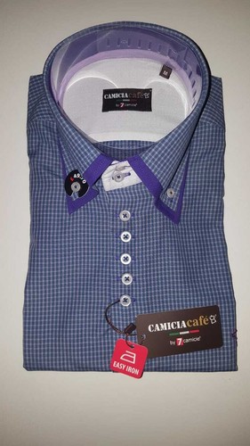 Mens camicie check blue and - 7,