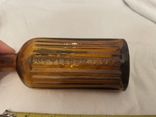 AMBER ANTIQUE BOTTLE JEYES FLUID POISON LINE 4 OZ GOLDFIELDS OLD BOTTLE 1900's