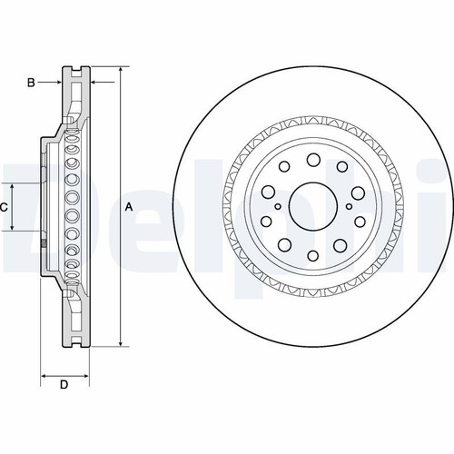 Front left brake disc - front, delphi