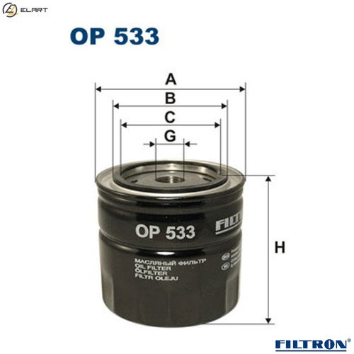 Oil filter 533 for - oil, op