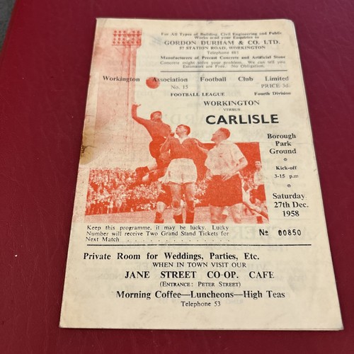Workington carlisle 1958 59 - v,