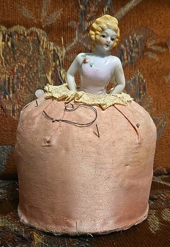Vtg porcelain half - half, doll