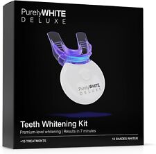 PurelyWHITE DELUXE Teeth Whitening Kit, Complete LED Teeth Whitening, 15+ Treatm