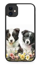 Border Collie Puppies Rubber Phone Case Puppy Dog Collies Baby Flowers BG79