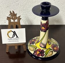 Stunning William Moorcroft ‘Pansy’ Candle Holder Designed By Kerry Goodwin 2010