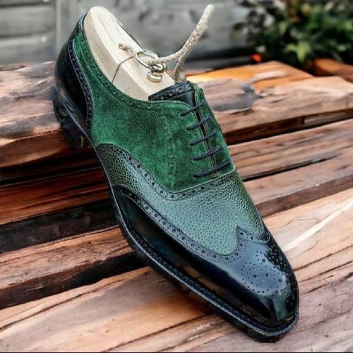 Handmade mens green leather - handmade,