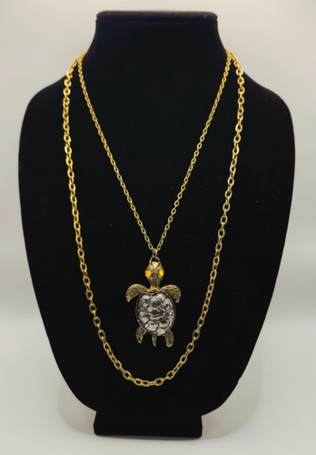 Vtg articulated turtle pendant - vtg,