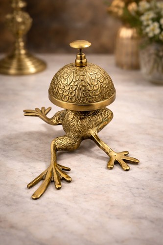 Antique brass frog style desk - frog,