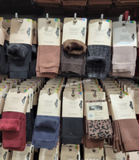 Womens Ladies Primark Velvet Plush Leggings Faux Fur Lined Black / Colour Girls