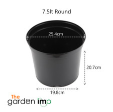 7.5 Litre Plant Pots Black