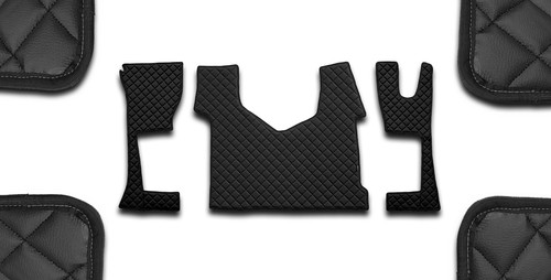 Rhd black leather floor - black,