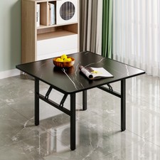 Folding Coffee Table Small Dining Table Kids Playing Desk Foldable Marble Effect