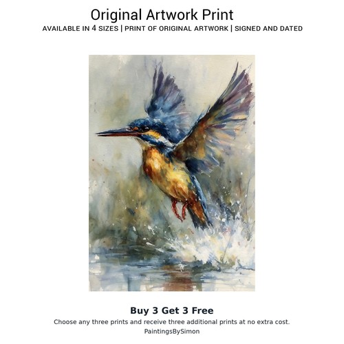 Kingfisher bird matte paper - bird, on