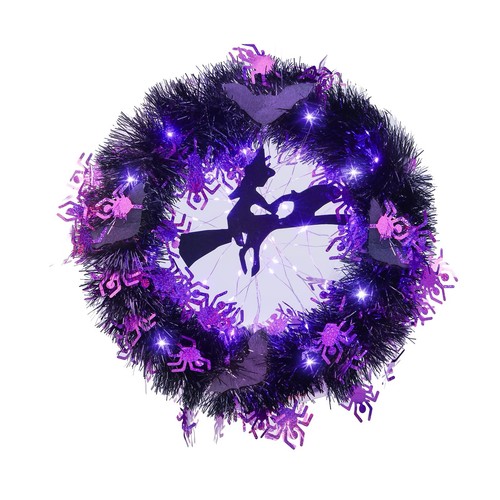 Halloween witch wreath with - halloween,