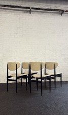 WOOD & STUDDED VINYL DINING CHAIRS, UNITED KINGDOM CIRCA 1963