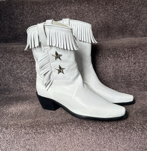 Ladies white leather boots - ladies,