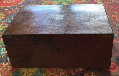 Antique brass bound writing - brass,