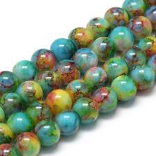 Marbled Glass Beads 200x 6mm