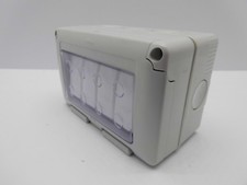 GEWISS 4 GANG 2 WAY IP55 MOISTUREPROOF WEATHERPROOF PLASTIC PVC SWITCH OUTDOOR