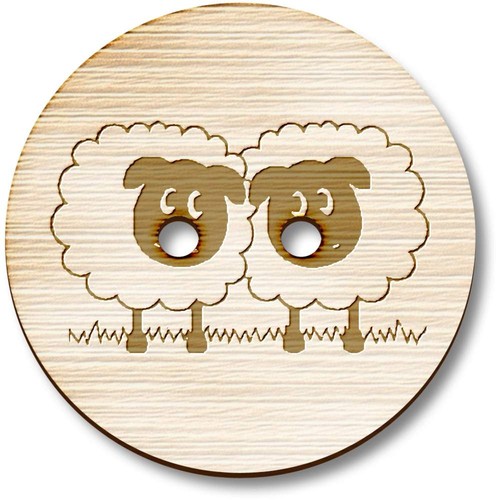 Pair sheep wooden sewing - sheep',