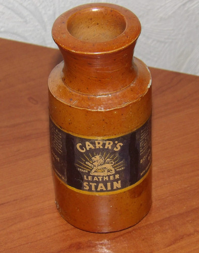 Antique stone jar labeled - antique,