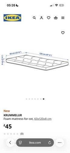 Ikea cot mattress 120 60 - mattress, x