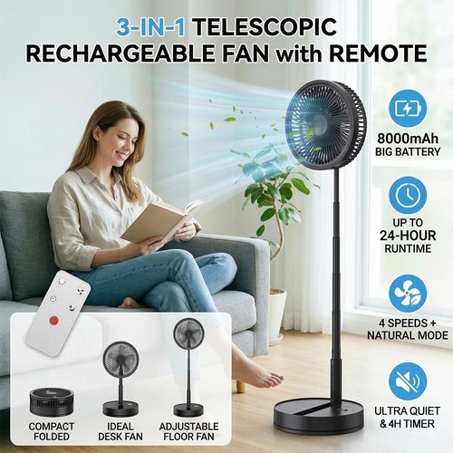 Silent folding pedestal fan - folding,