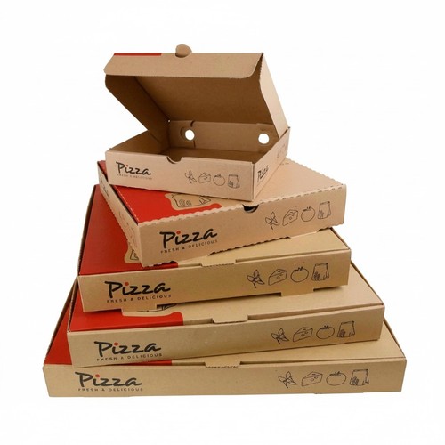 Pizza boxes takeaway kraft - pizza, in