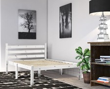 White Wash Somerset 4ft 6 Double  Solid Pine Bed Frame - Heavy Duty (EB109)