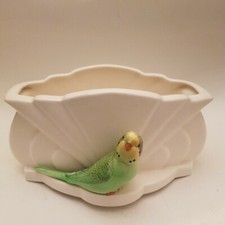 Vintage Early Falcon Ware Art Deco Budgie Fan Vase  (B3)