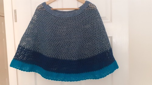 Hand crochet poncho shawl - hand,
