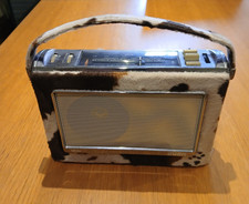 Retro "Swinging 60s" Style Bush TR130 Radio Faux Cow Hide Print FM MW LW  in VGC