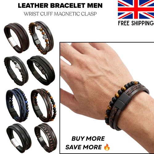 Stylish men leather bracelet - stylish, men's