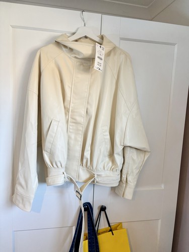 Zara cream faux leather - zara,
