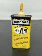 Vtg Mill Run Brite Bore Nitro Powder Solvent Tin 4 oz Can Gun Cleaning