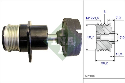Alternator freewheel clutch - alternator,