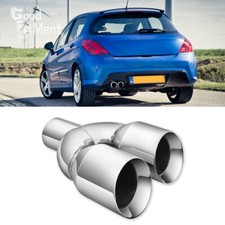 Exhaust Dual Pipe Tip 2.5" Inlet 3.5" Outlet 9.5" Length For Peugeot 308 GTI