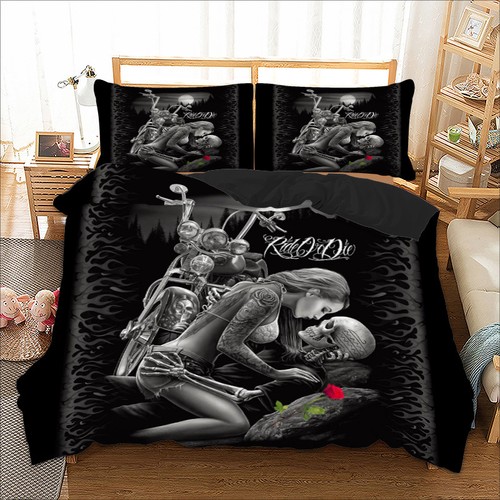 Gothic skull quilt duvet - skull,