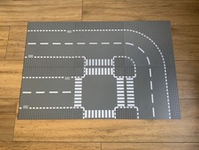 Lego Baseplate Road 32x32 6-Stud Crossroad junction bend straight base board